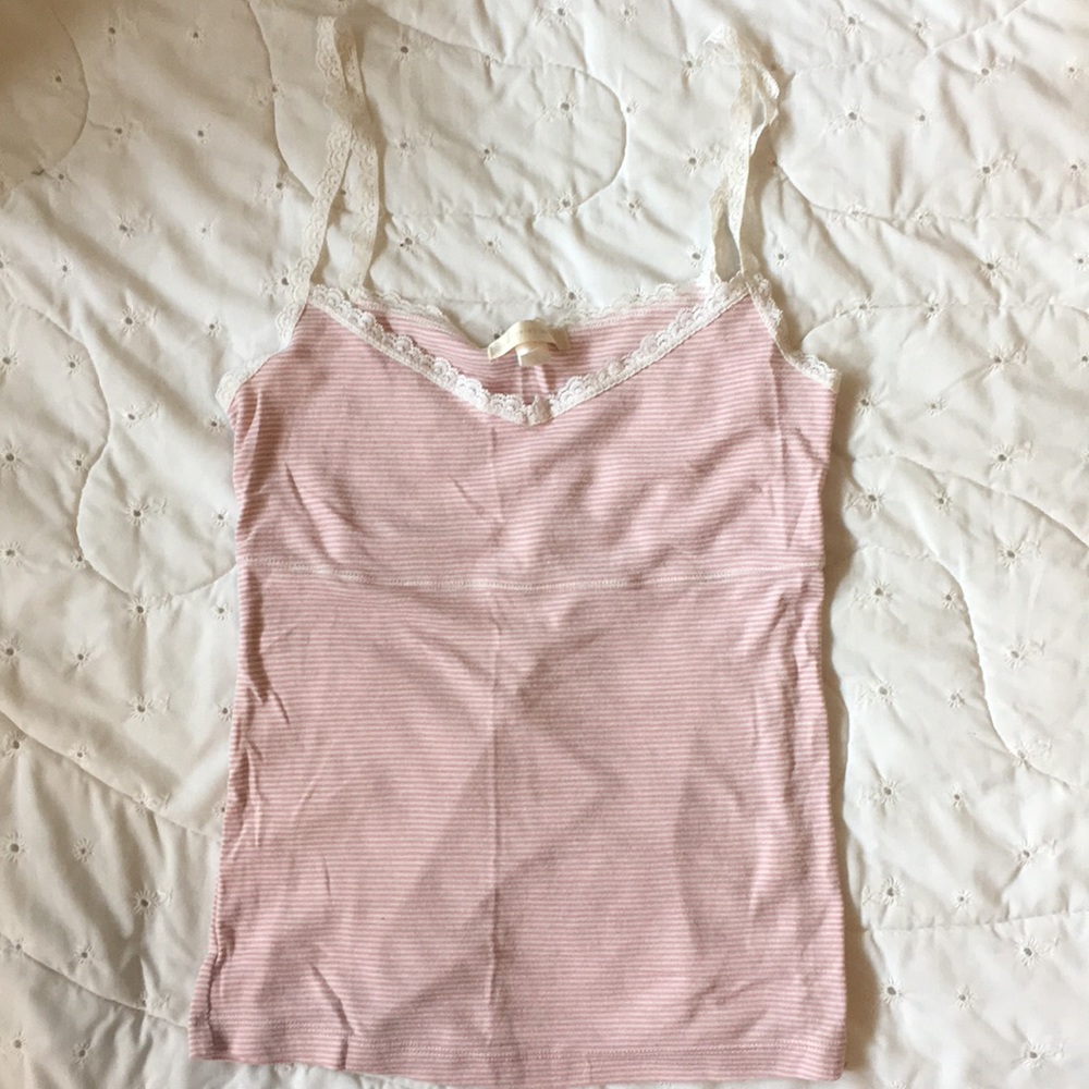 Cute pink and white striped tank.